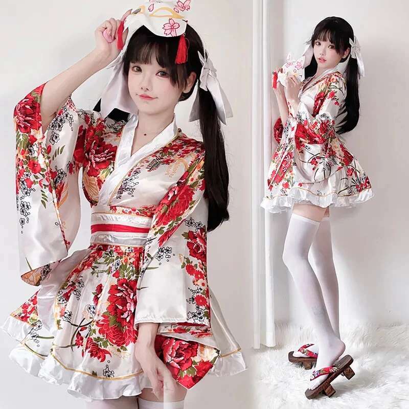 Bathrobe - 일본식 수정된 기모노 드레스 여성용 목욕
