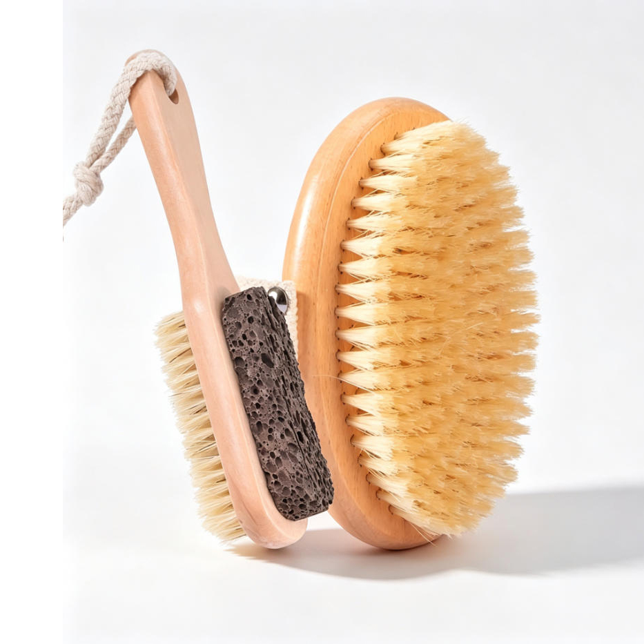 Body Brush - 2개 세트: 드라이 브러시 바디 브러시와