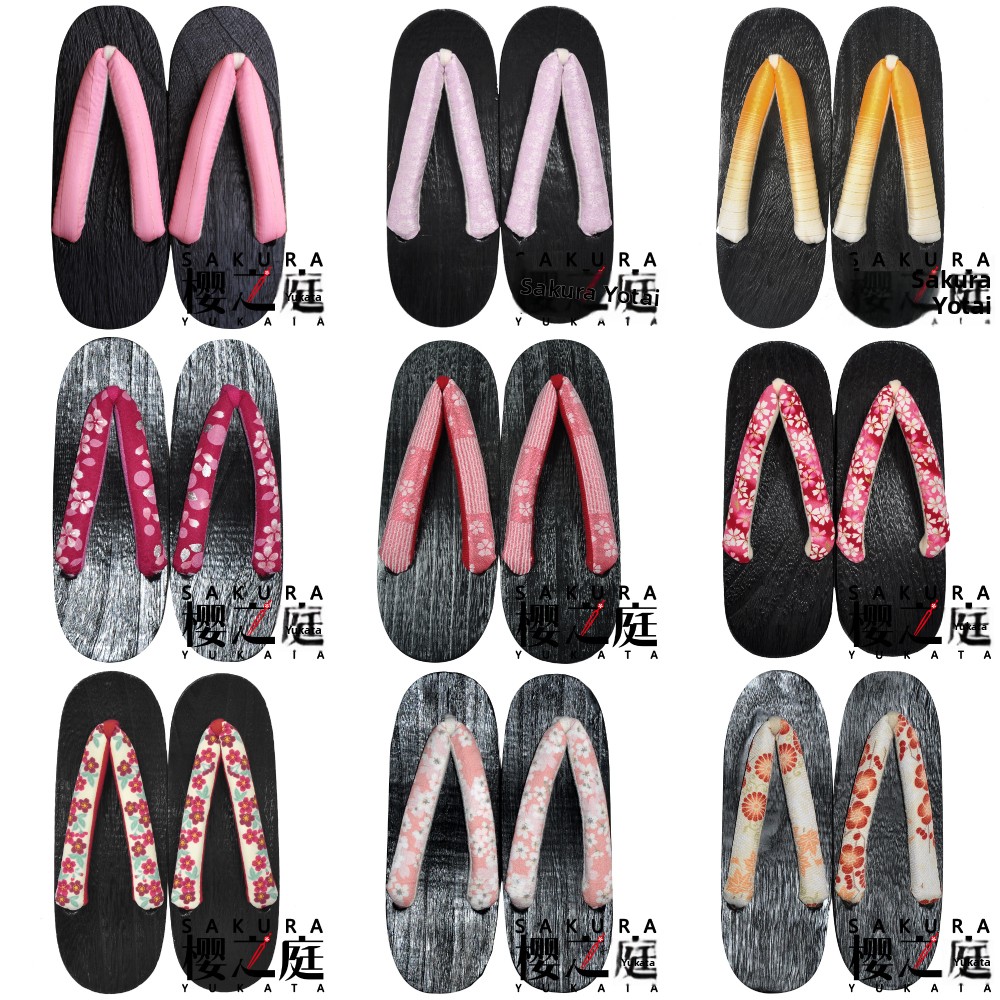 사쿠라 유카타 나무 샌들 사진 소품 기모노 목욕 가운  - Bathrobe 리뷰 및 가격