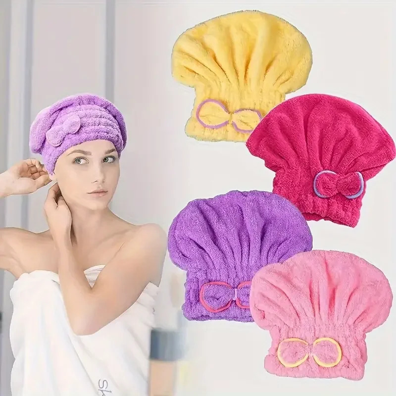 빠른 건조 헤어캡 여성용 나비넥타이 목욕 모자 마이크로 - Spa Towel 리뷰 및 가격
