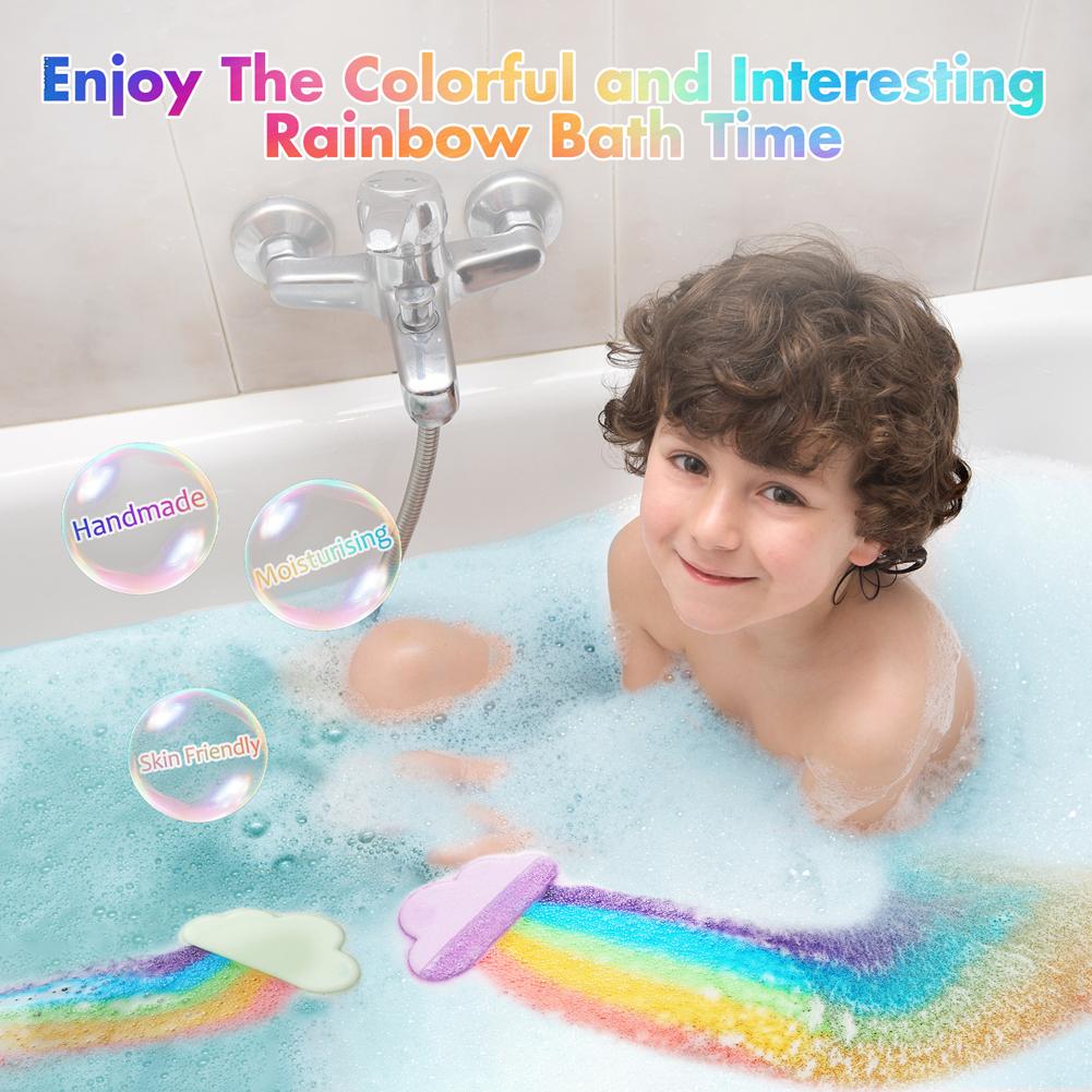 무지개 구름 모양 어린이용 목욕볼, 천연 에센셜 오일  - Bath Salts 리뷰 및 가격