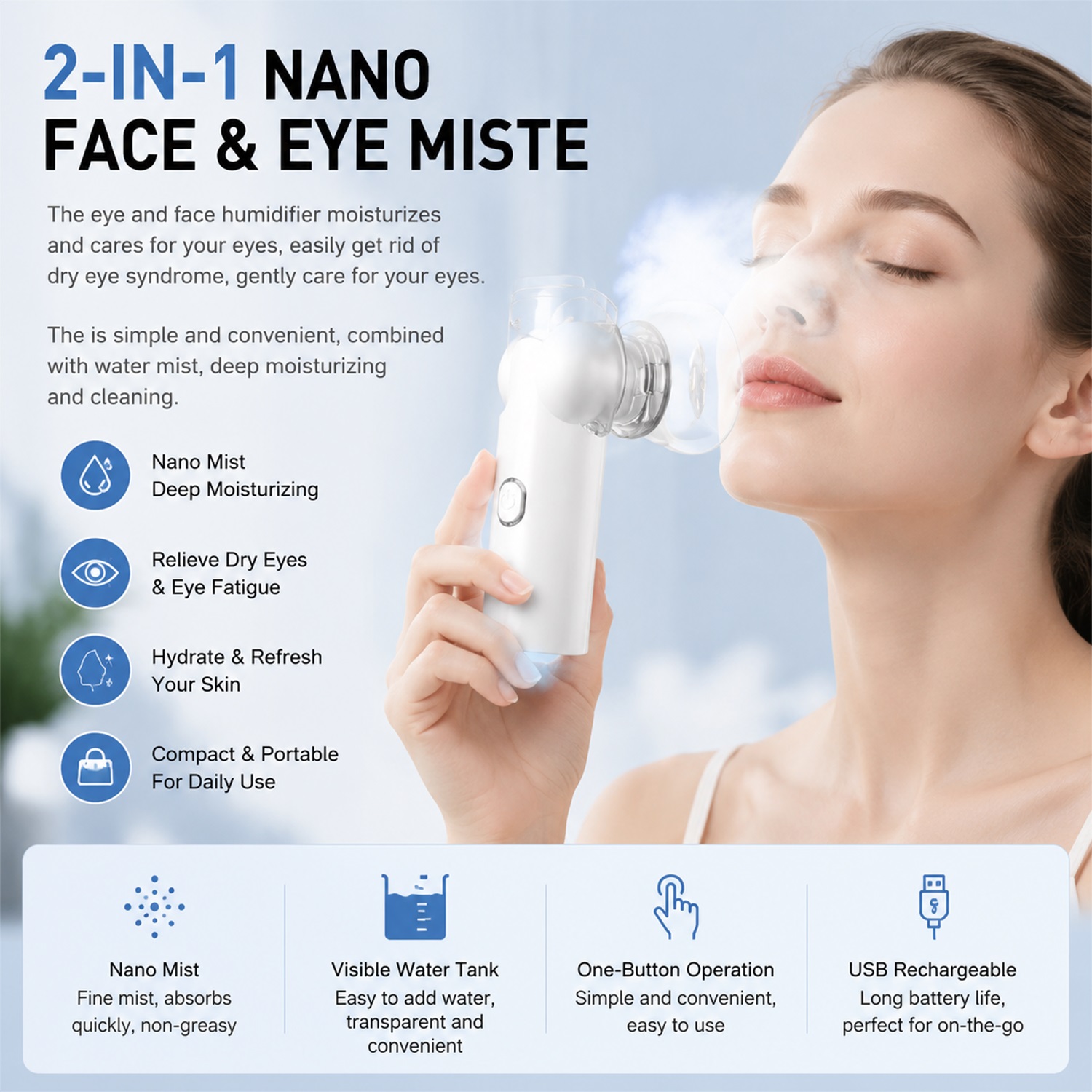 2-in-1 메쉬 페이셜 스팀기, 건조한 피부, 눈,  - Face Steamer 리뷰 및 가격
