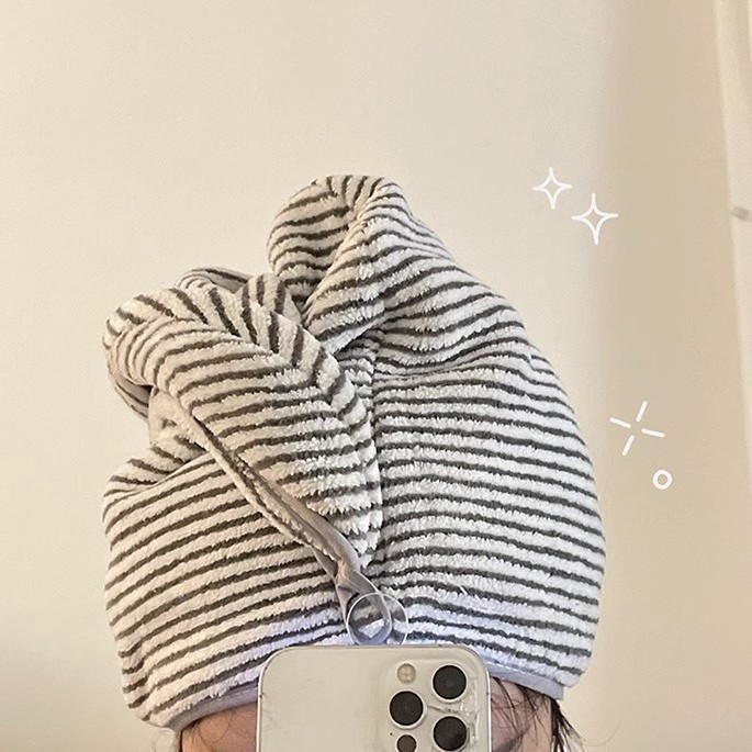 극세사 소재의 스트라이프 헤어 드라이 타월, 뛰어난 흡 - Spa Towel 리뷰 및 가격
